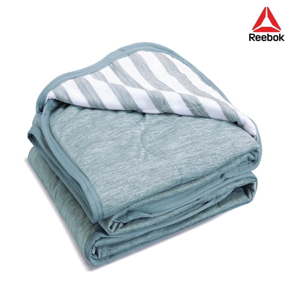 Reebok RBK CHILL Cooling Blanket - Moisture-Wicking, Reversible, Lightweight King Light Green