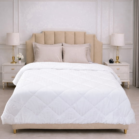 Reebok RBK FRESH Fashion Stripe Comforter - Lightweight All-Season, Breathable Performance Bedding Full/Queen White