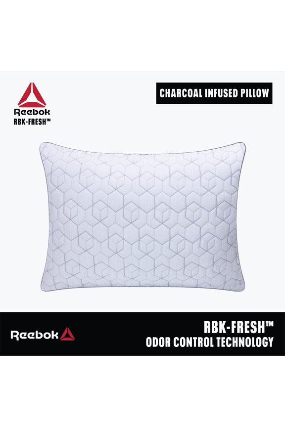 RBK Fresh Charcoal Infused Cooling Pillow, Odor Neutralizing Fabric, King, White, 20 x 28 in