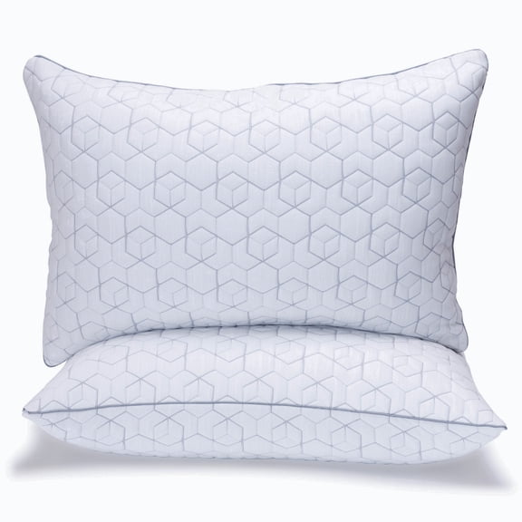 Reebok RBK Fresh Charcoal Infused Cooling Pillow, Odor Neutralizing Fabric, Jumbo, White, 20 x 36 in