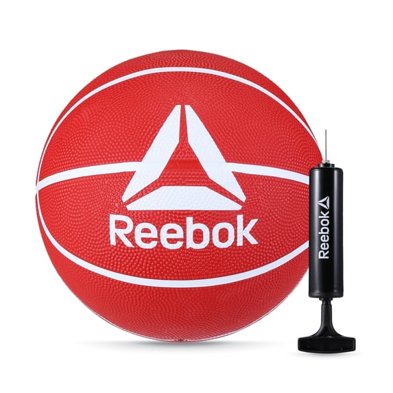 Reebok Size 5 Basketball with inflatable Pump - Durable Rubber Basketball for Indoor & Outdoor Play, Red – Official Size 5 Basketball for Adults and Teens