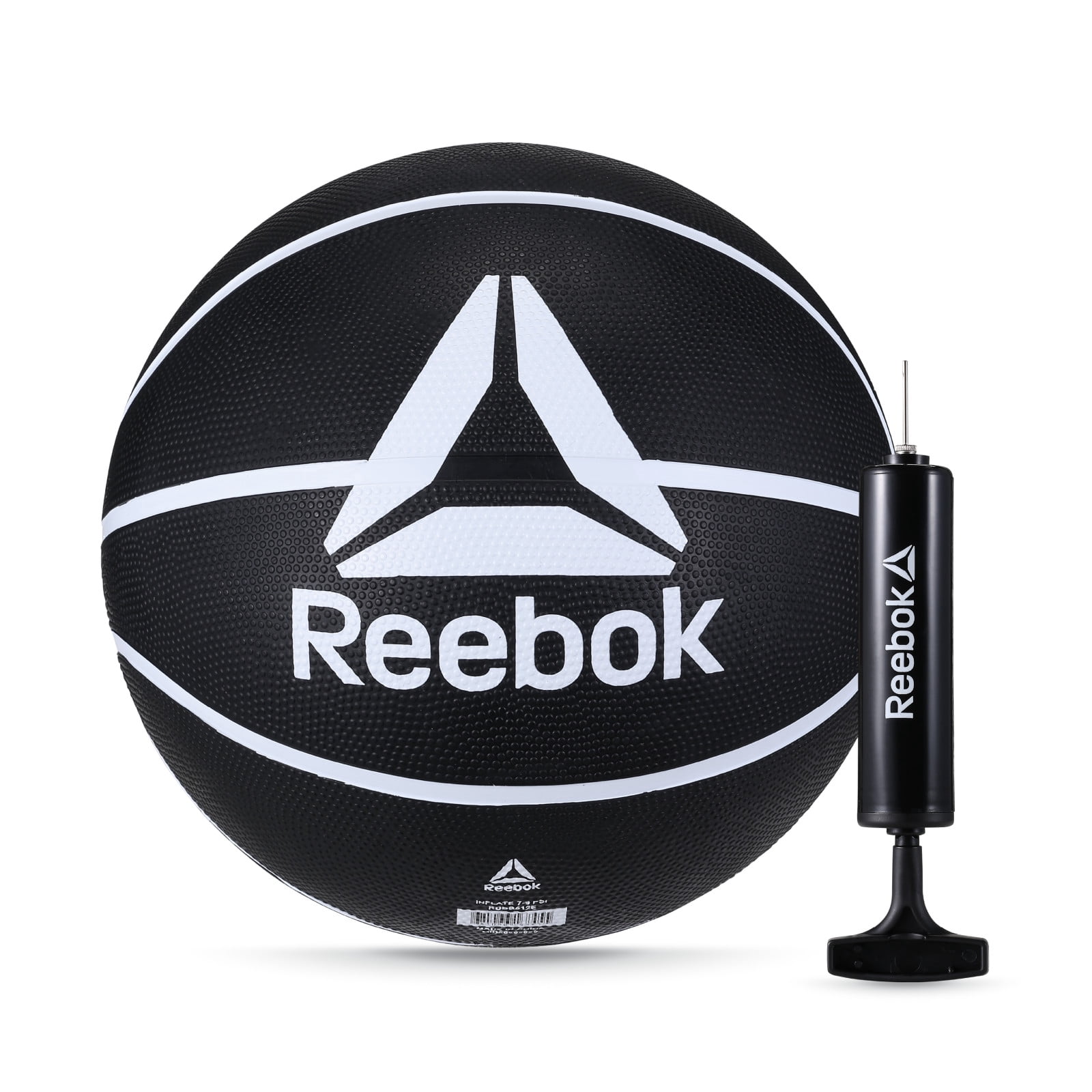 Reebok Size 6 Basketball with inflatable Pump - Durable Rubber Basketball for Indoor & Outdoor Play, Black – Official Size 6 Basketball for Adults and Teens