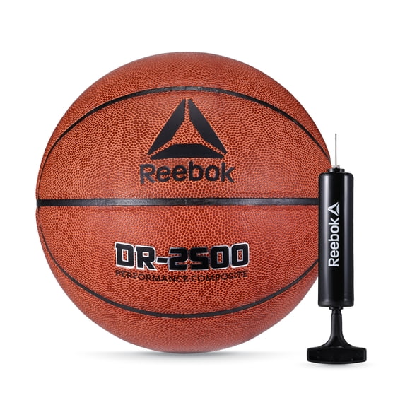Reebok Durable Rubber Indoor/Outdoor Basketball with Inflatable Pump for Indoor & Outdoor Play, Size 7 (29.5 in)