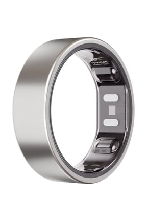 Smart Ring for Women or Men - Matte Silver, Size 11 Fitness Ring - The Next Generation of Wearable Technology - Fitness and Sleep Tracker