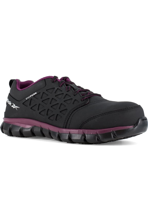 Sublite Cushion Work, Women's, Black/Plum, Comp Toe, SD, Low Athletic, Work Shoe (7.5 W)