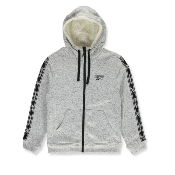 Reebok Tape Sleeve Zip Hoodie - gray heather, l (Big Boys)