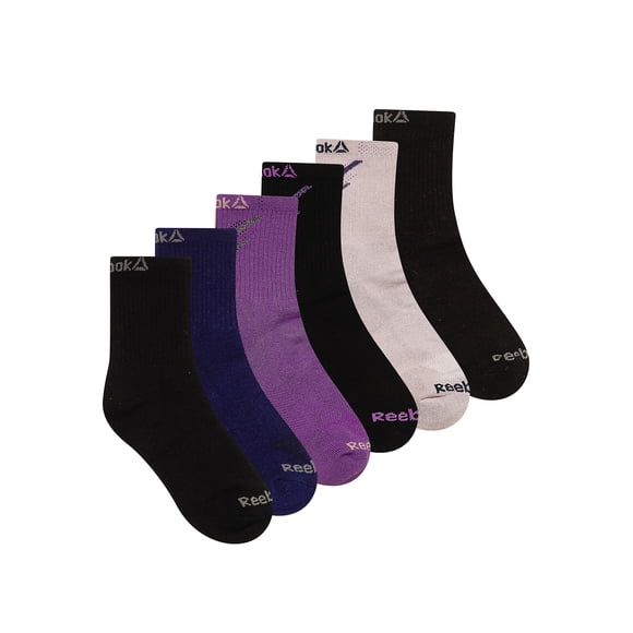 Reebok Tech Comfort Targeted Cushion MidCrew Socks, 6-Pack