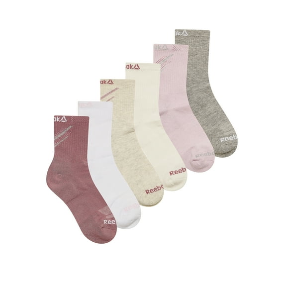 Reebok Tech Comfort Targeted Cushion MidCrew Socks, 6-Pack