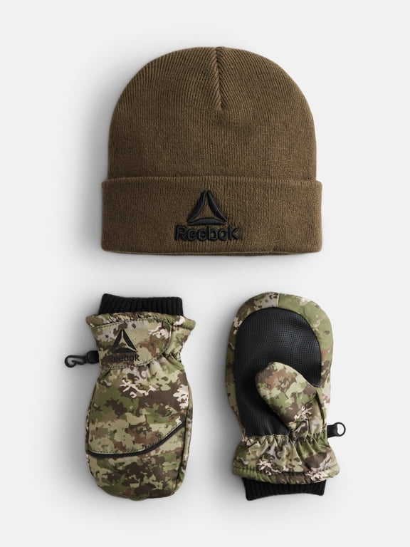 Toddler Boys' Beanie Hat and Sport Mittens Set, 3-Piece, One Size