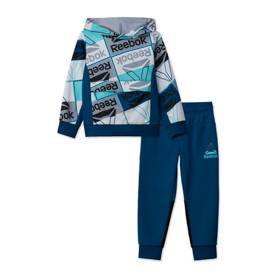 Reebok Toddler Boy 2 Piece Printed Pullover Hoodie and Jogger Pants Outfit Set, Sizes 12M-5T