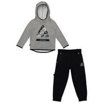 Reebok Toddler Boy Active Fleece Pullover Hoodie and Jogger Pant Outfit Set, 2-Piece, Sizes 12M-5T