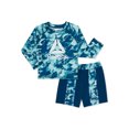 thumbnail image 1 of Reebok Toddler Boys Long Sleeve Rashguard and Swim Trunks Set with UPF 50+, 2-Piece, Sizes 2T-5T.  There is no strap and this is a Top and Swim Trunk, 1 of 3