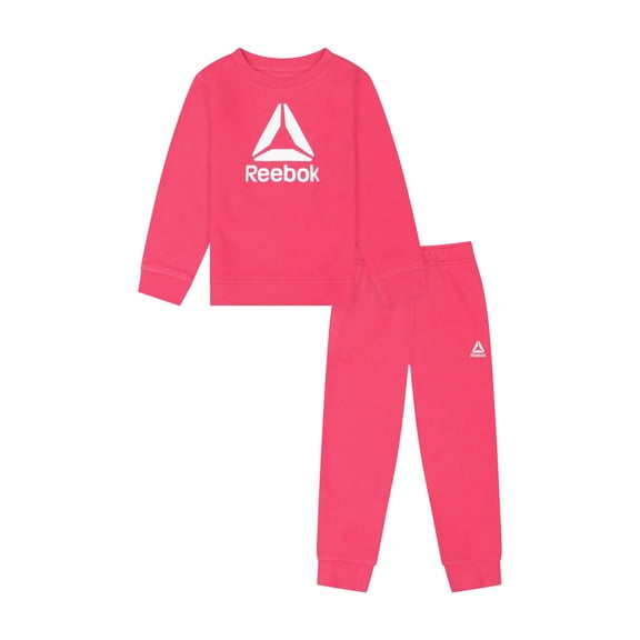 Reebok Toddler Fleece Crew and Jogger Set, 2-Piece, Sizes 12M-5T