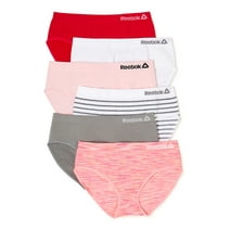 Reebok Toddler Girls' Seamless Underwear Hipster Panties, 6-Pack, Sizes 2T-5T
