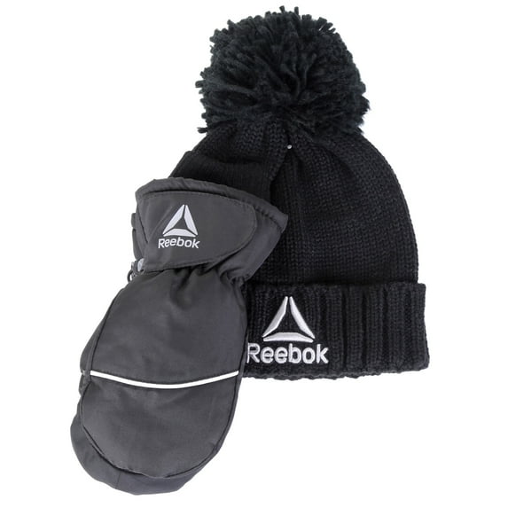 Reebok Toddler Beanie and Mitten Set, 3- Piece