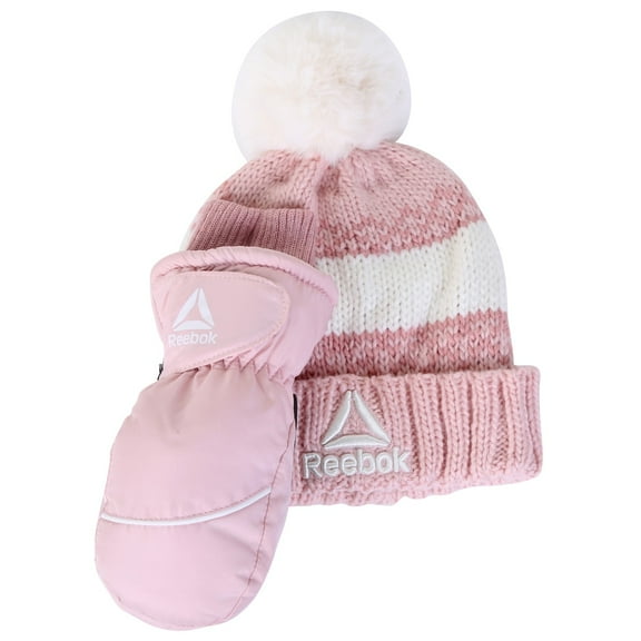 Reebok Toddler Beanie and Mitten Set, 3- Piece