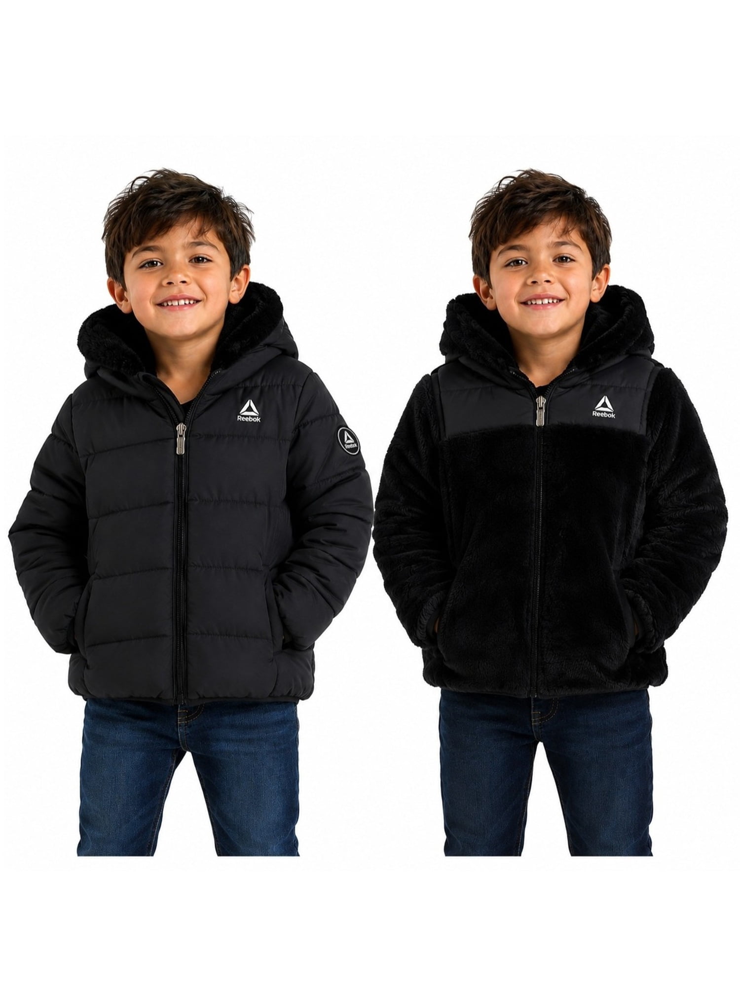 Reebok Toddler Reversible Puffer Coat, Sizes 12M-5T