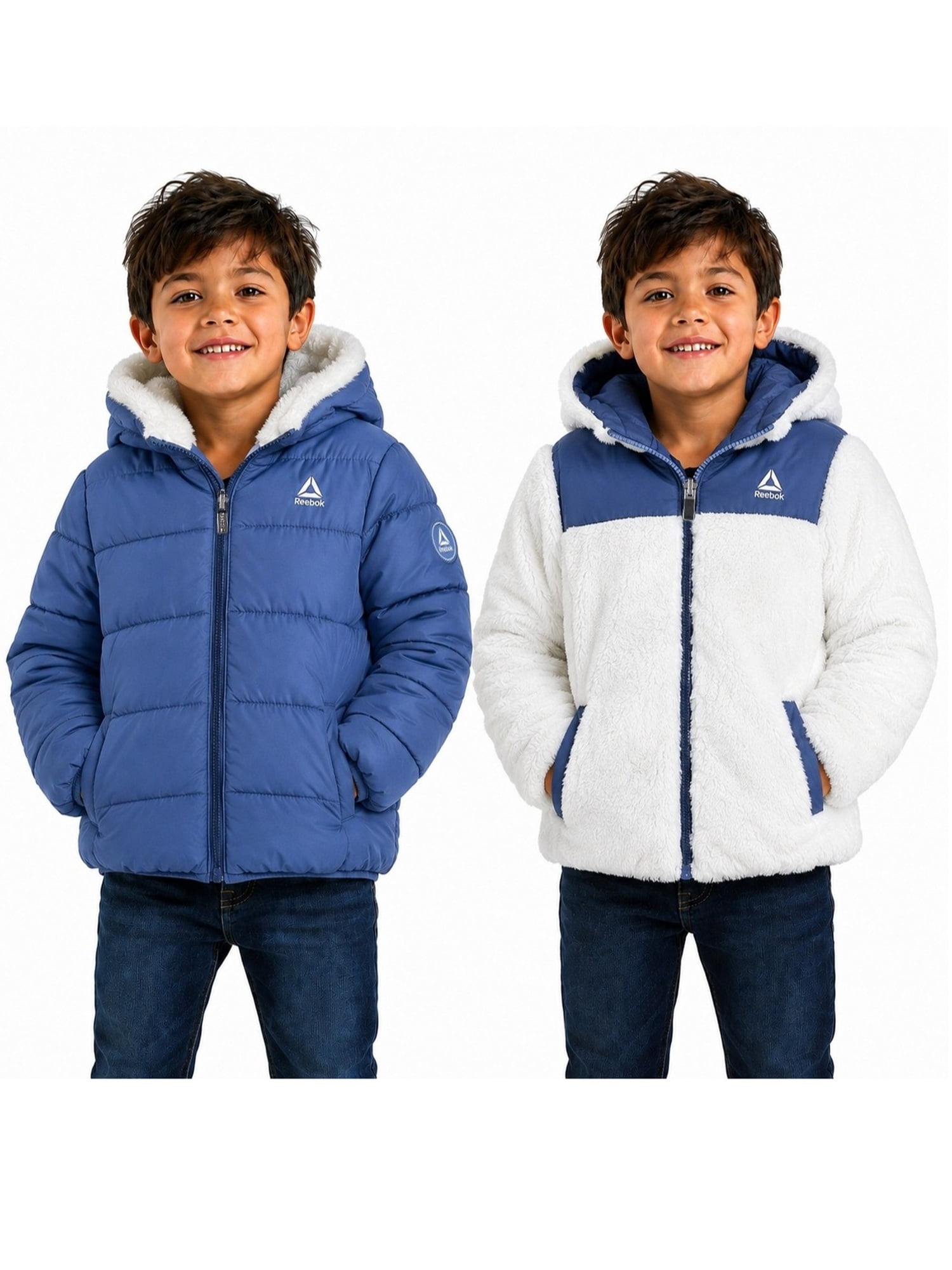 Reebok Toddler Reversible Puffer Coat, Sizes 12M-5T
