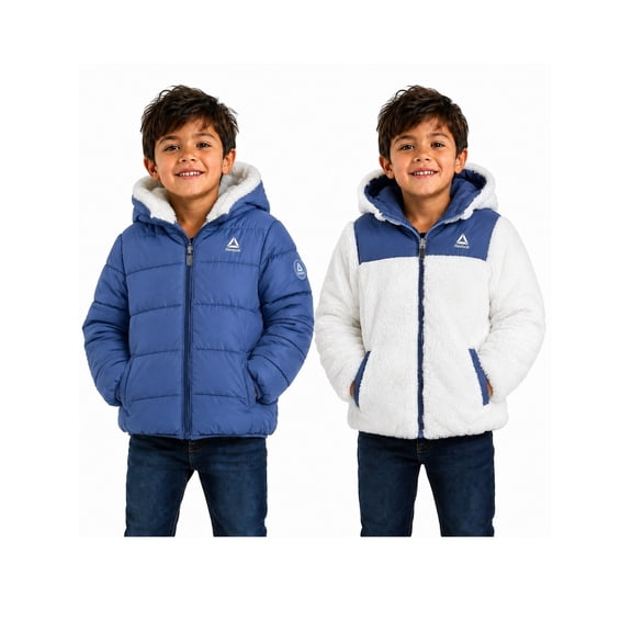 Reebok Toddler Reversible Puffer Coat, Sizes 12M-5T