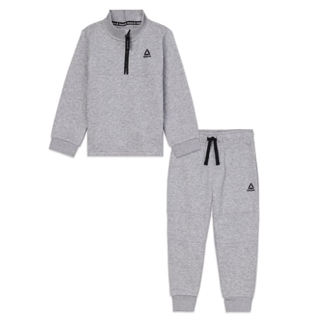 Reebok Toddler Unisex Half Zip Pullover and Jogger Set, 2 Piece, Sizes 12M-5T