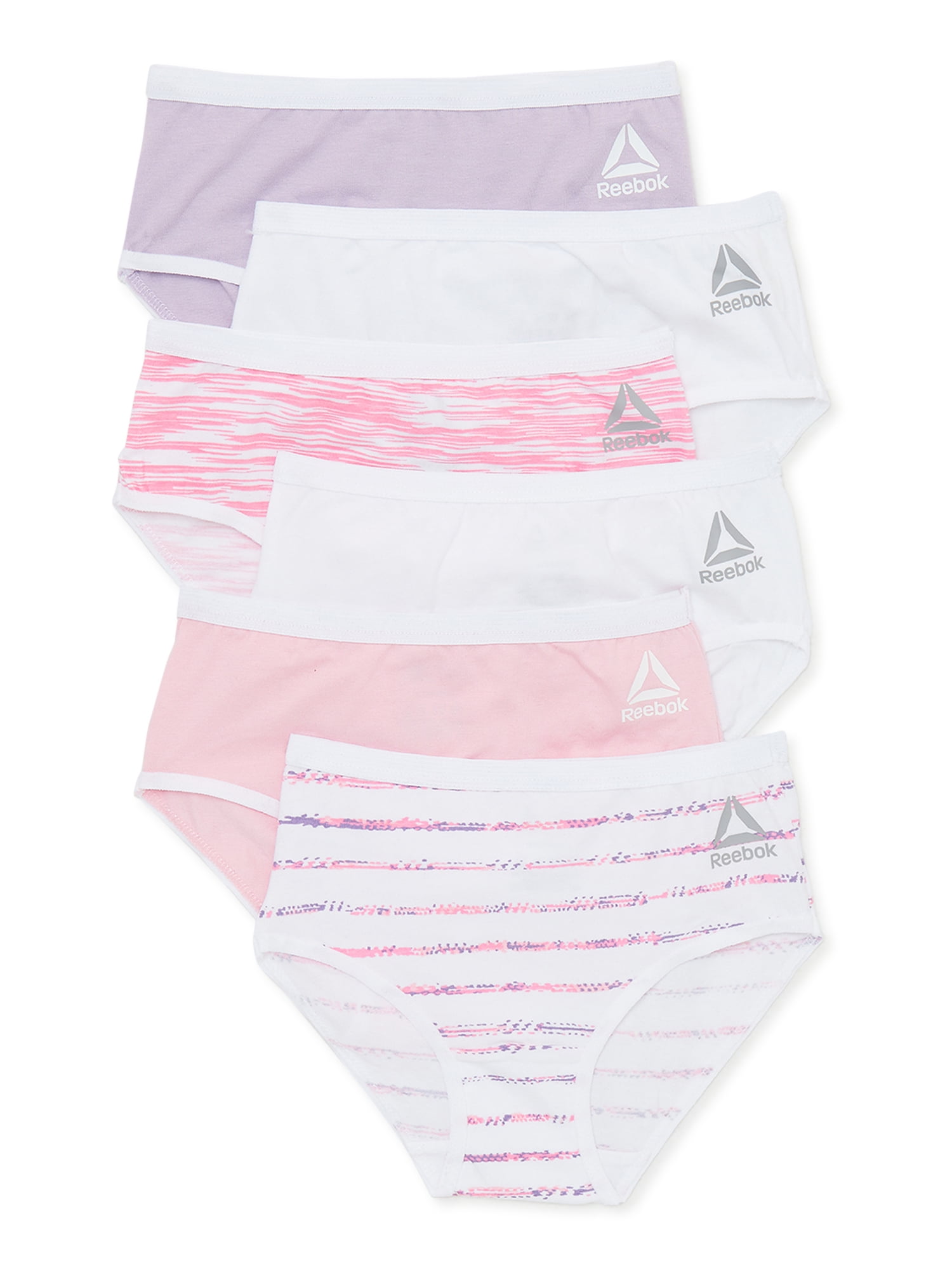 Reebok Toddlers Girls' Underwear Stretch Briefs, 6-Pack, Sizes 2T-5T
