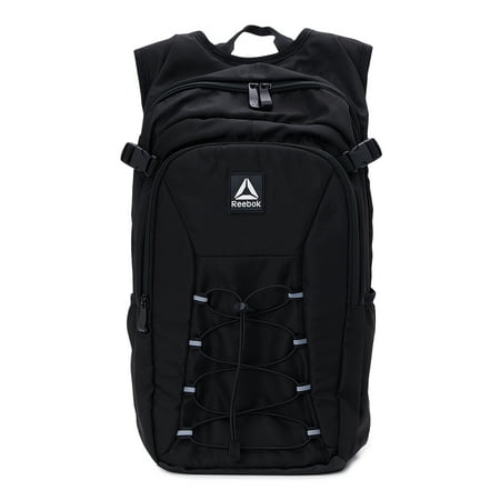 Reebok Unisex Adult Roman 19.5" Laptop Bungee Backpack, Black