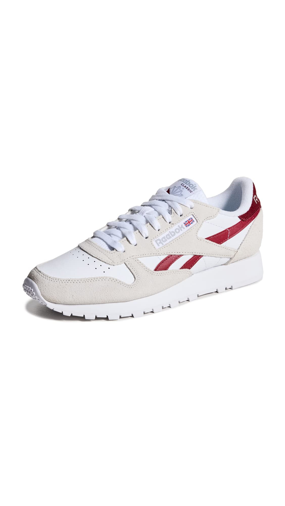 Reebok Unisex Leather Sneaker, Pure Grey/Classic Burgundy  display picture 2