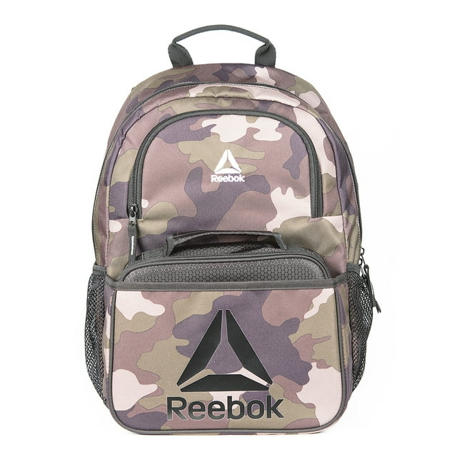 Reebok Unisex Riley Backpack with Lunch Box - Army Camo