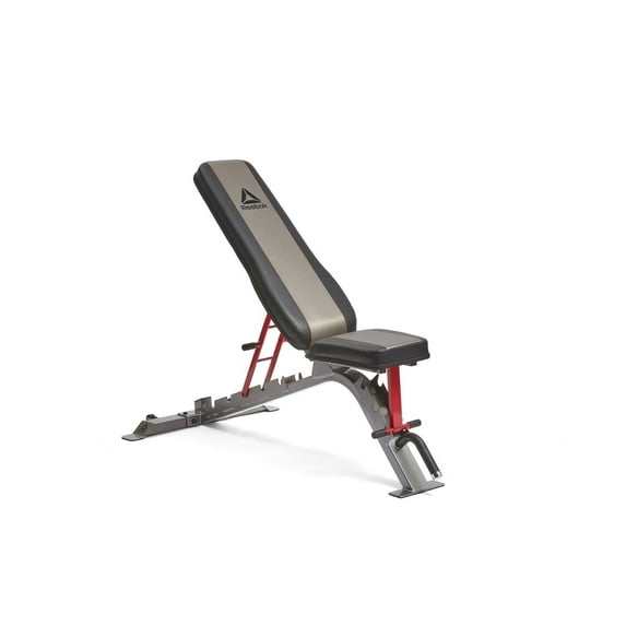 Reebok Utility Weight Bench, 6 adjustable backrest positions 2.5” thick upholstered foam, Non-slip Feet