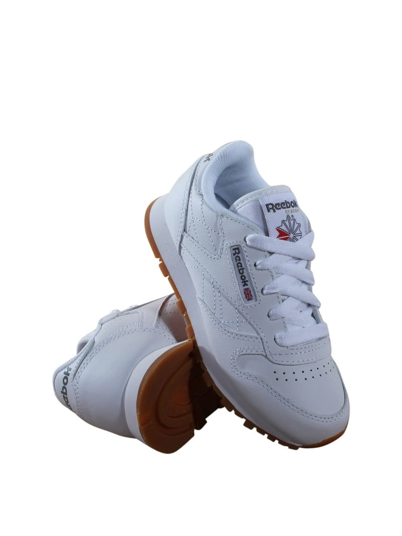 Reebok V69622: Kids Unisex Classic Leather White/Gum Sneaker