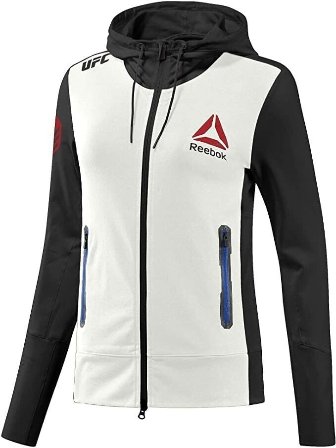 Reebok Women Ronda Rousey UFC Walkout Full Zip Hoodie Jacket, White ...