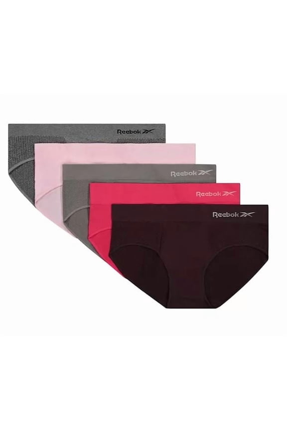 Women's 5-Pack Seamless Hipsters Gray/Pink/Plum , L(8-10)