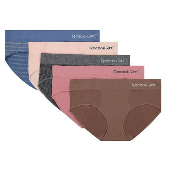 Reebok Women's 5-Pack Seamless Hipsters Multi, L (12-14)