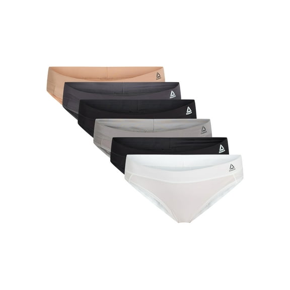 Reebok Women's Underwear Air Tech Performance Bikini Panties, 6-Pack, Sizes XS-3XL