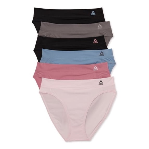 Reebok Women's Underwear Air Tech Performance Bikini Panties, 6-Pack, Sizes XS-3XL