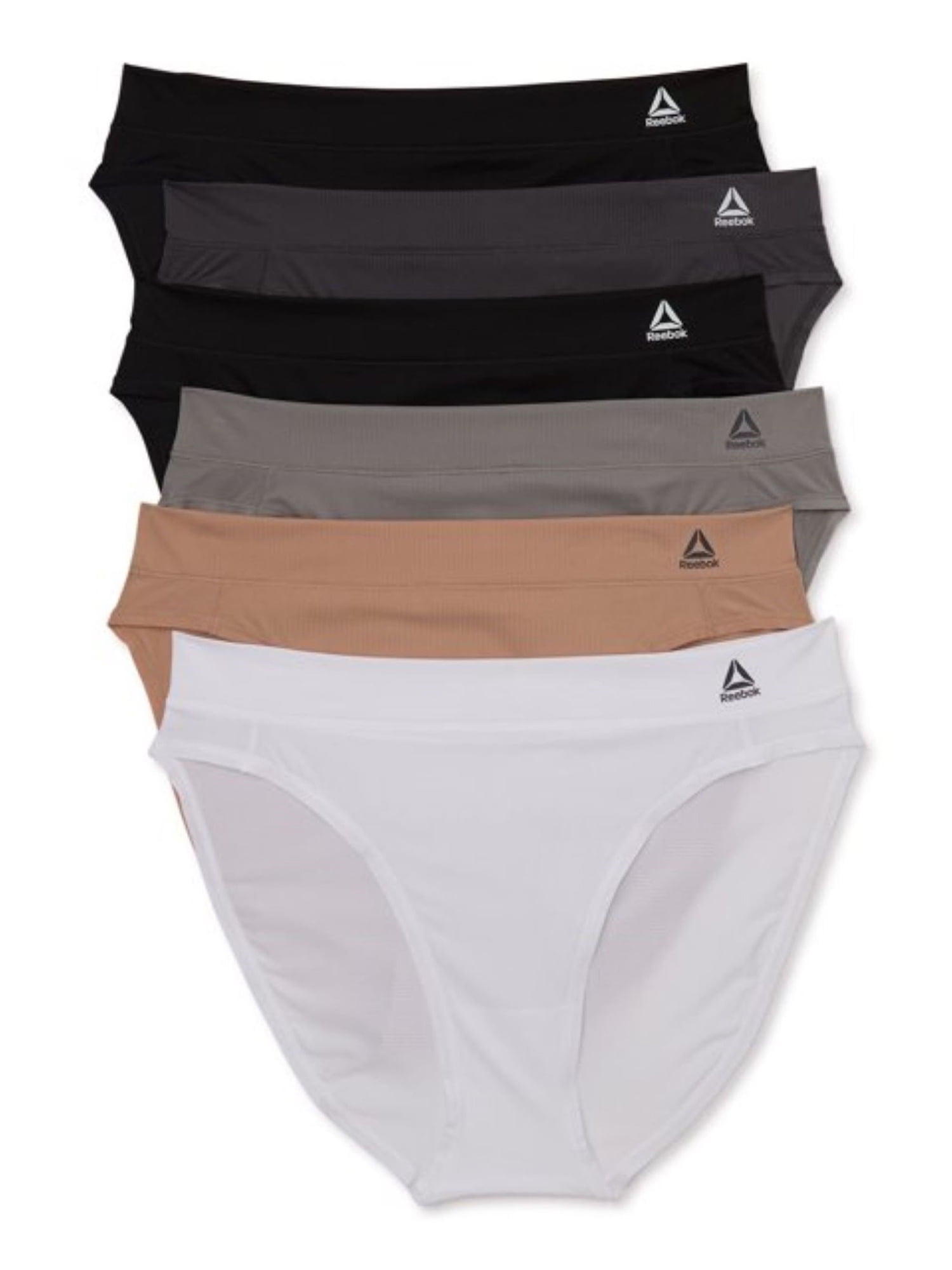 Reebok Women's Underwear Air Tech Performance Bikini Panties, 6-Pack, Sizes XS-3XL