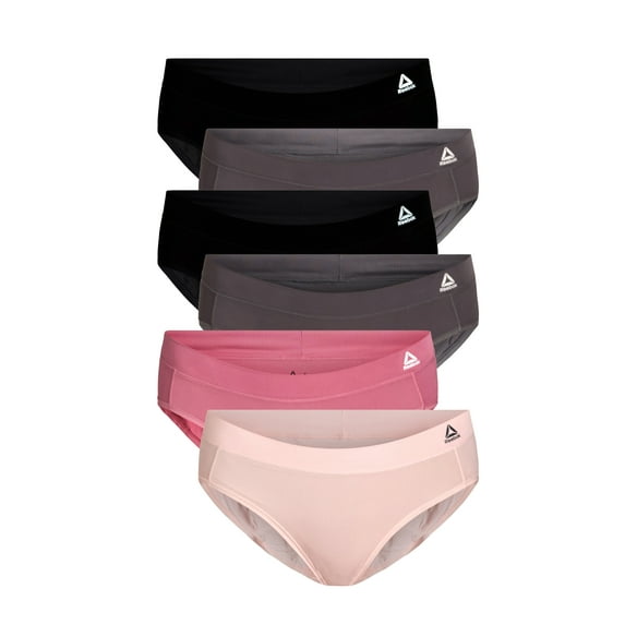 Reebok Women's Underwear Air Tech Performance Hipster Panties, 6-pack, Sizes XS-3XL