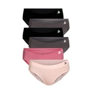 Reebok Women's Underwear Air Tech Performance Hipster Panties, 6-pack, Sizes XS-3XL