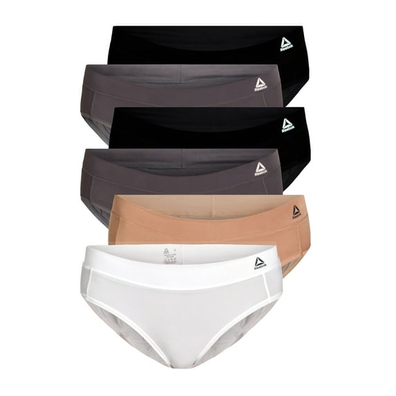Reebok Women's Underwear Air Tech Performance Hipster Panties, 6-pack, Sizes XS-3XL