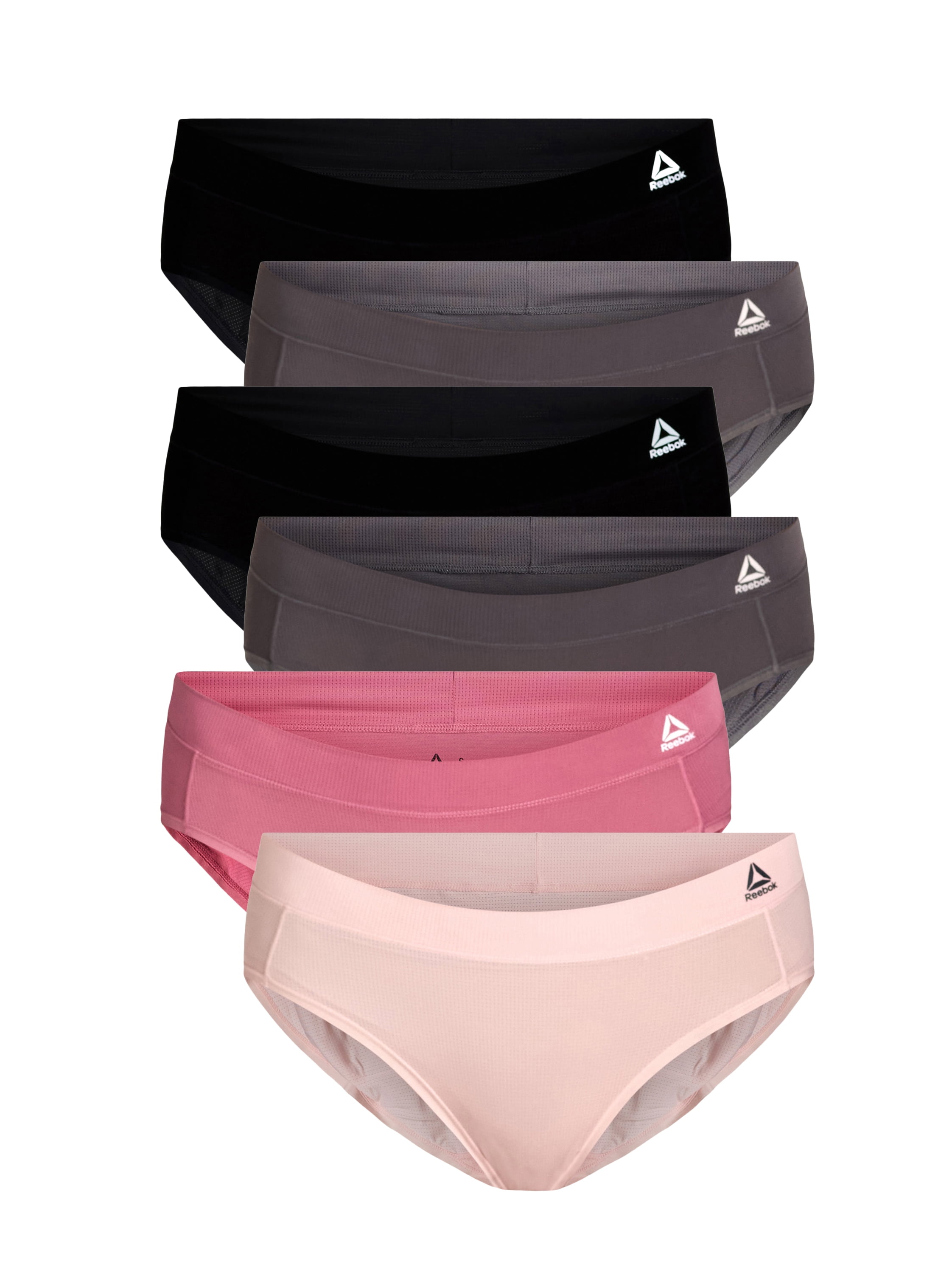 Reebok Women's Underwear Air Tech Performance Hipster Panties, 6-pack, Sizes XS-3XL