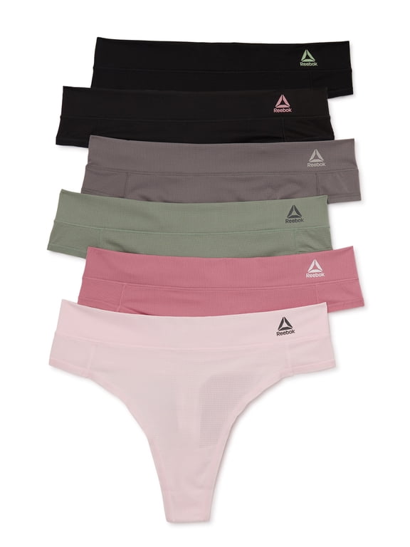 Women's Underwear Airtech Performance Thong Panties, 6-Pack, Sizes XS-3XL