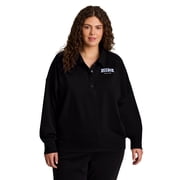 Women's and Women's Plus All Seasons Oversize Polo Sweatshirt, Sizes XS-4X