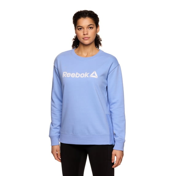 Reebok Women’s Branded Graphic Crewneck with Side Zipper, Sizes XS-XXXL