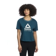 Reebok Women's Cropped Graphic Tee with Side Slits, Sizes XS-XXXL