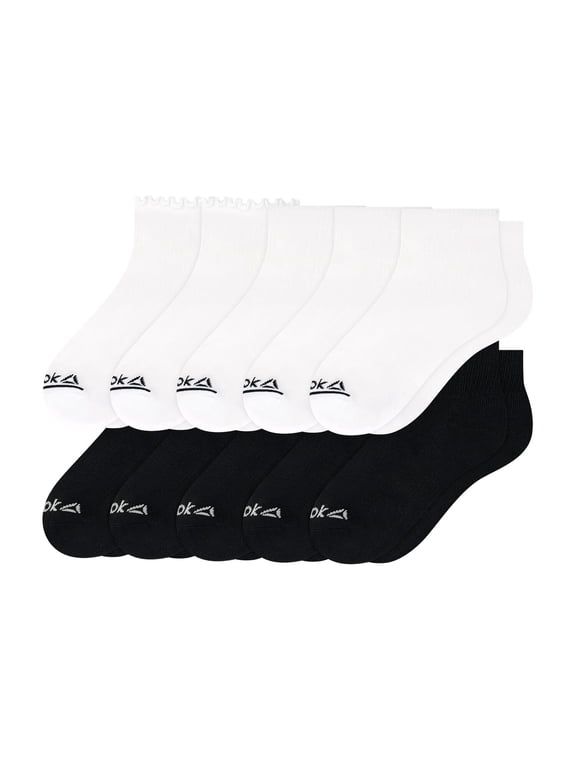 Women’s Cushion Ruffle Ankle Socks, 10 Pack, Size 4-10
