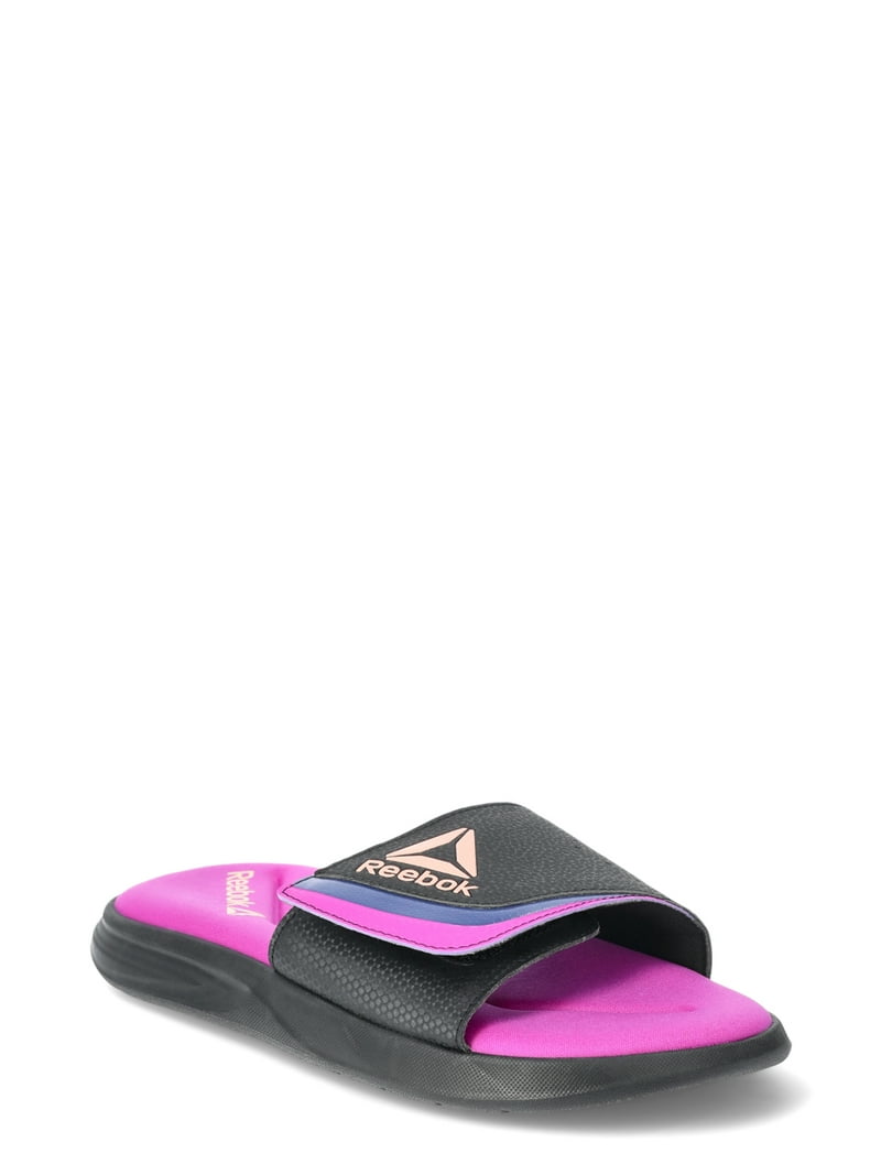 Reebok Women's Memory Foam Slip Sandals with Adjustable Strap