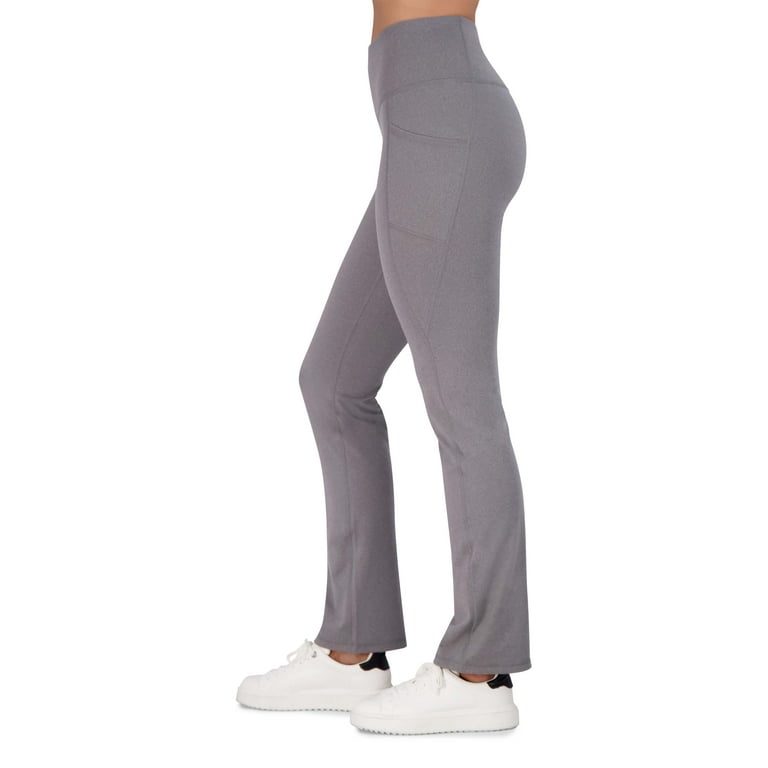 Reebok Women's Everyday High Waist Flair Bottom Yoga Pants with Pockets and  31 Inseam