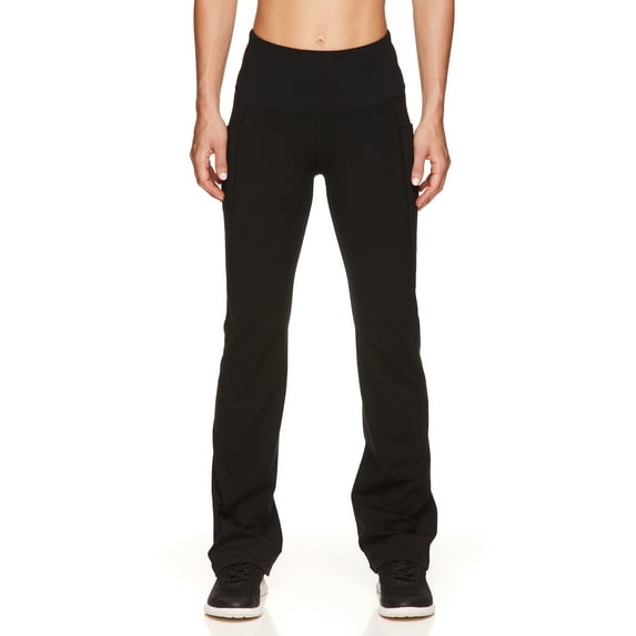 Reebok Women's Everyday High Waist Flair Bottom Yoga Pants with Pockets and 31" Inseam