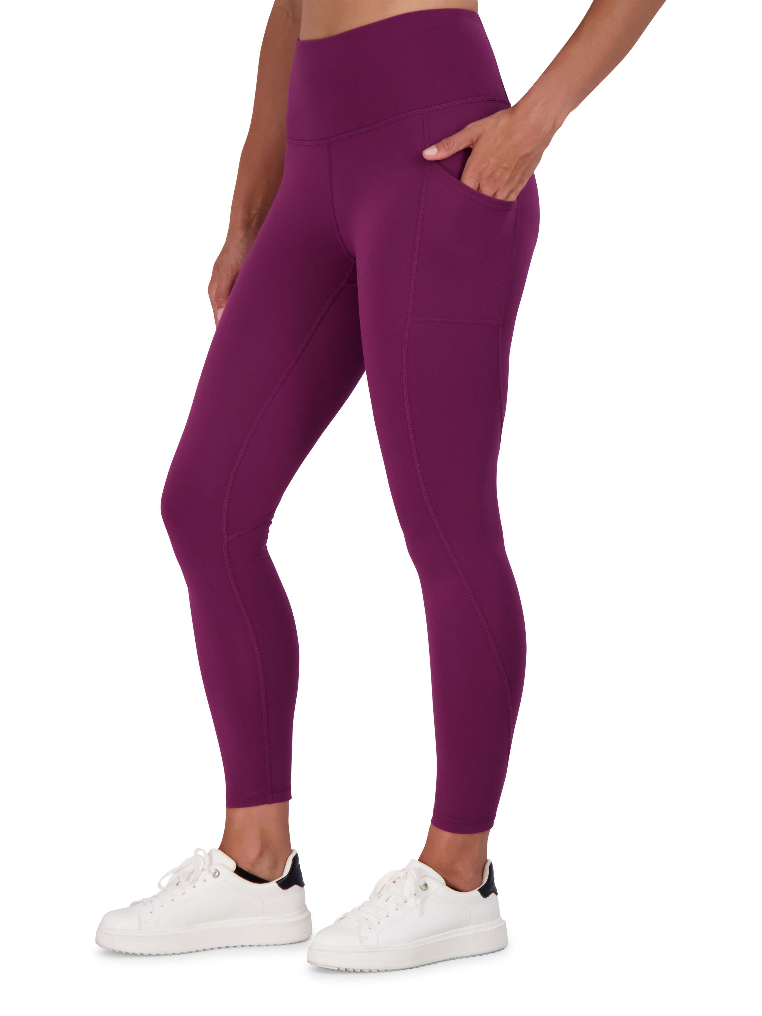 UUE 25Inseam Purple Soft leggings with 3 Pockets for women and girls, High  waist soft leggings for Yoga and Running