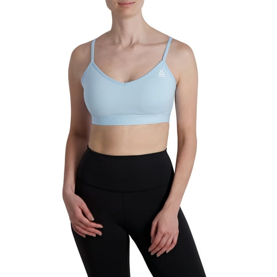 Reebok Women's Everyday Racerback Sports Bra with Mesh Panel and Removable Cups